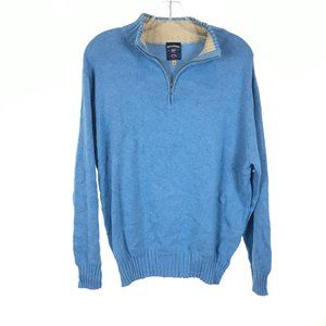 NWOT Medium Bills Khakis Blue Quarter Zip Sweater